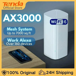 WIFI 6 AX3000 Mesh Router with Alexa compatibility, 7000 sq.ft. coverage, connects over 160 devices.