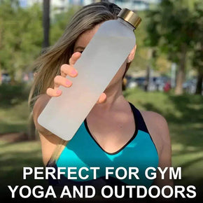 Water Bottle with Time Marker for Gym, Yoga, and Outdoors